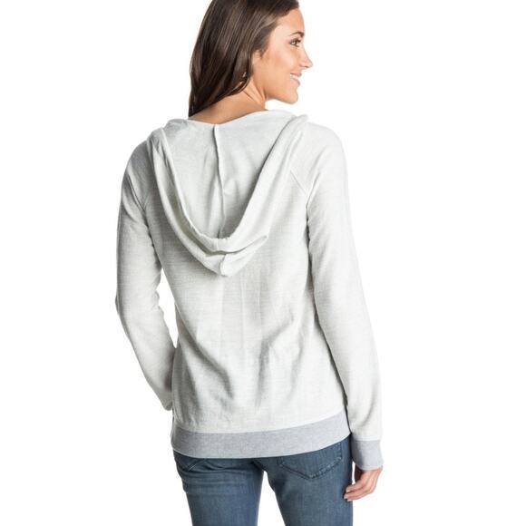 ROXY Pullover Hoodie The One Time Sweater in Light Heather Gray Size XL - Picture 2 of 8